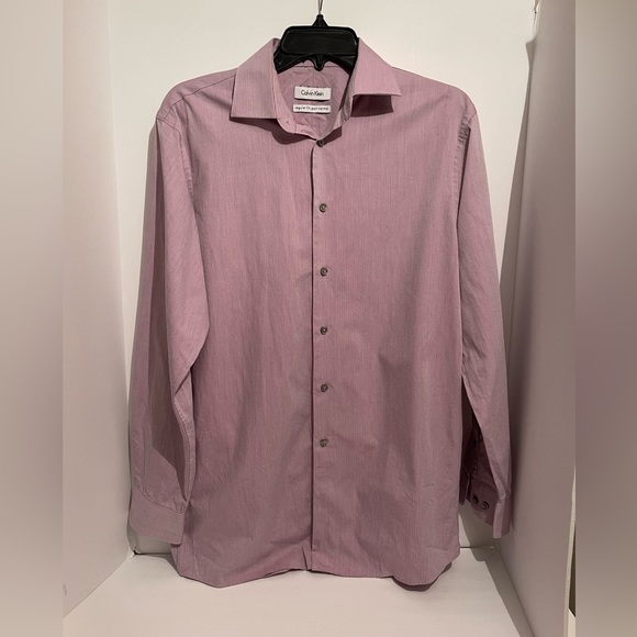 Calvin Klein Regular Fit Gingham Print Button Down Dress Shirt Size 15/32-33 - Picture 1 of 8